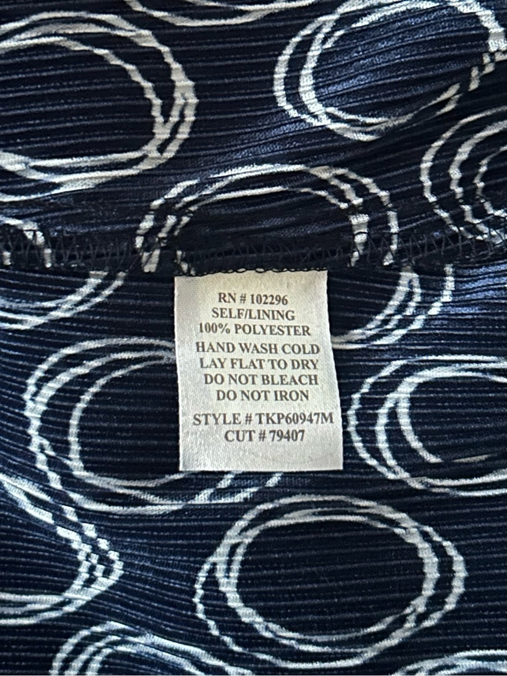 NWOT CONNECTED APPAREL Circle-Print Short Sleeve Midi Dress Navy & White Size 10 - Picture 7 of 7